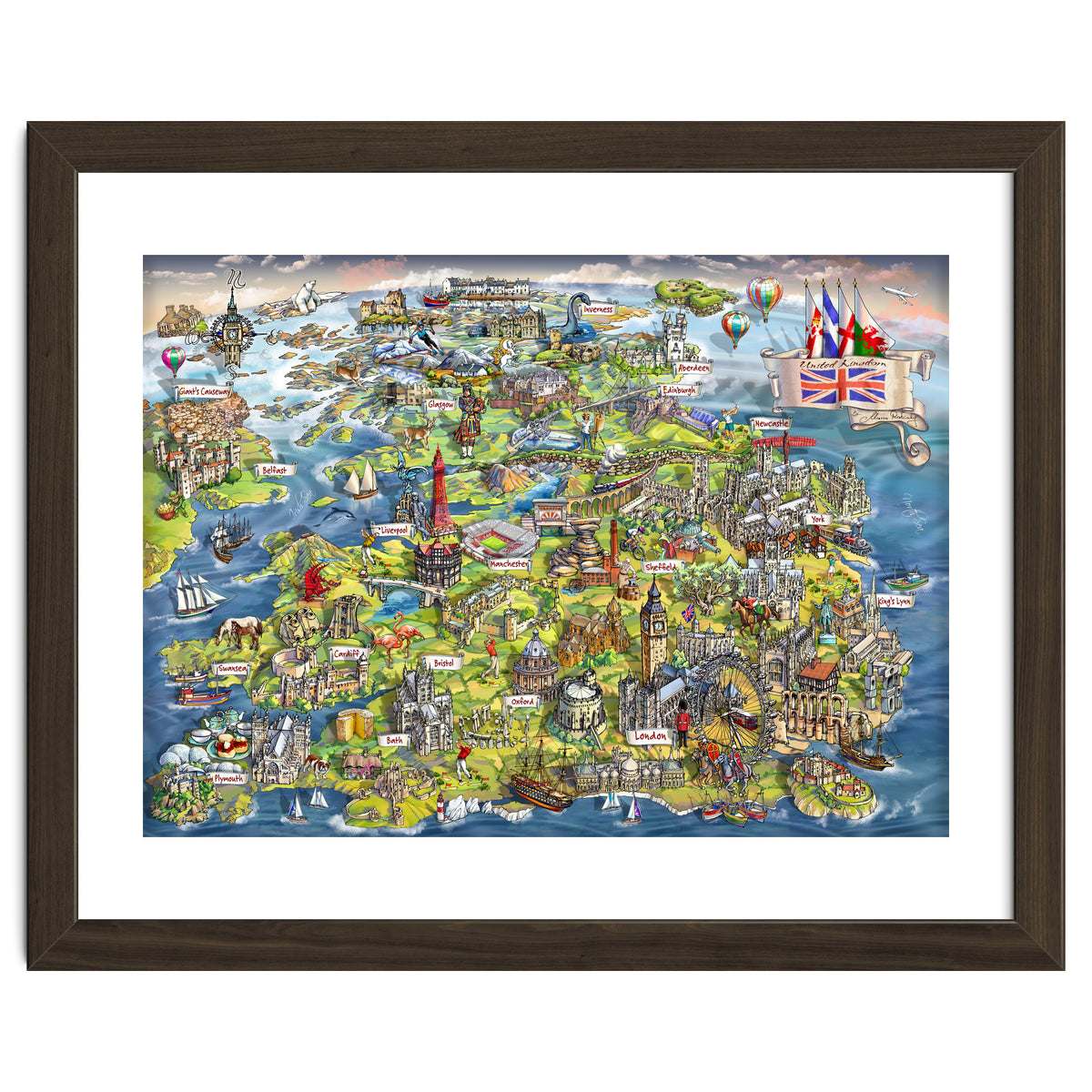 Illustrated Map Of The United Kingdom