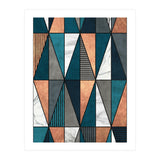 Copper, Marble and Concrete Triangles with Blue (Print Only) thumbnail