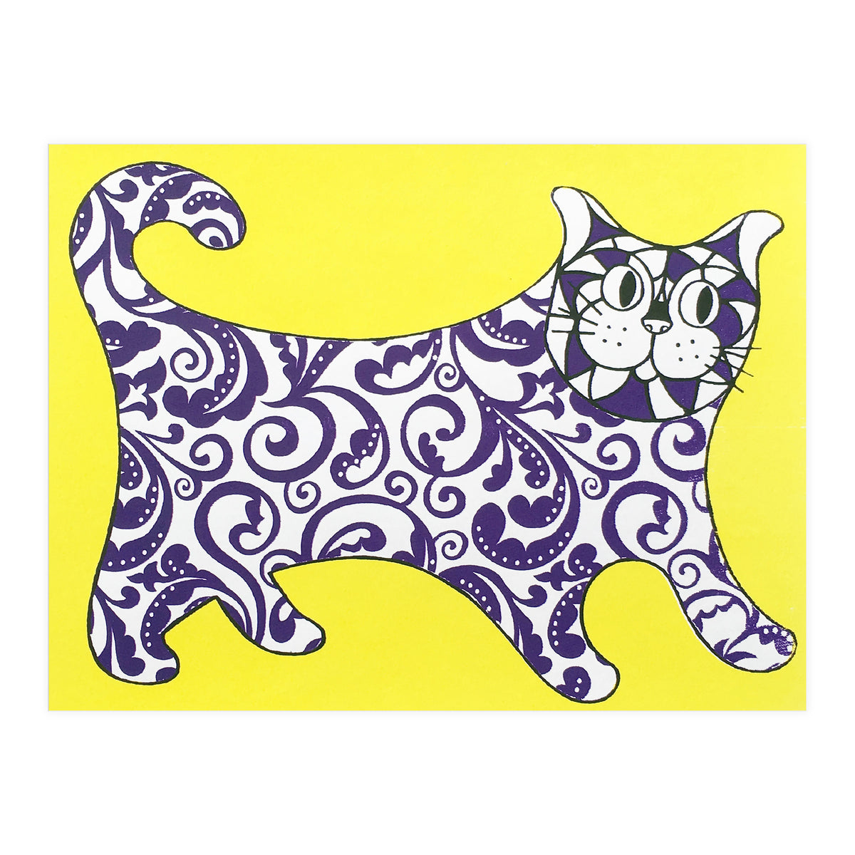 Funny Cat Yellow (Print Only)