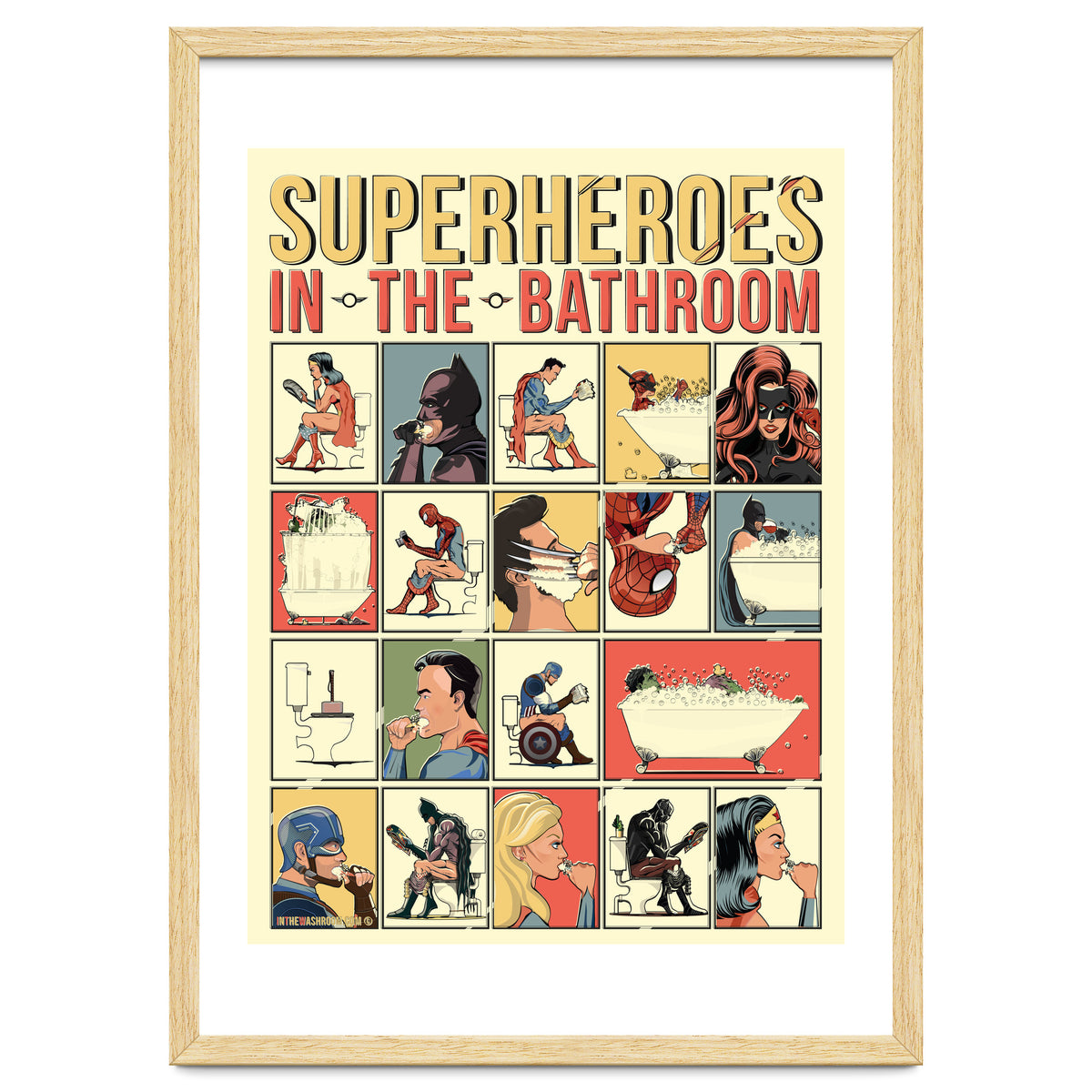 Superheroes in the Bathroom, funny Bathroom Humour