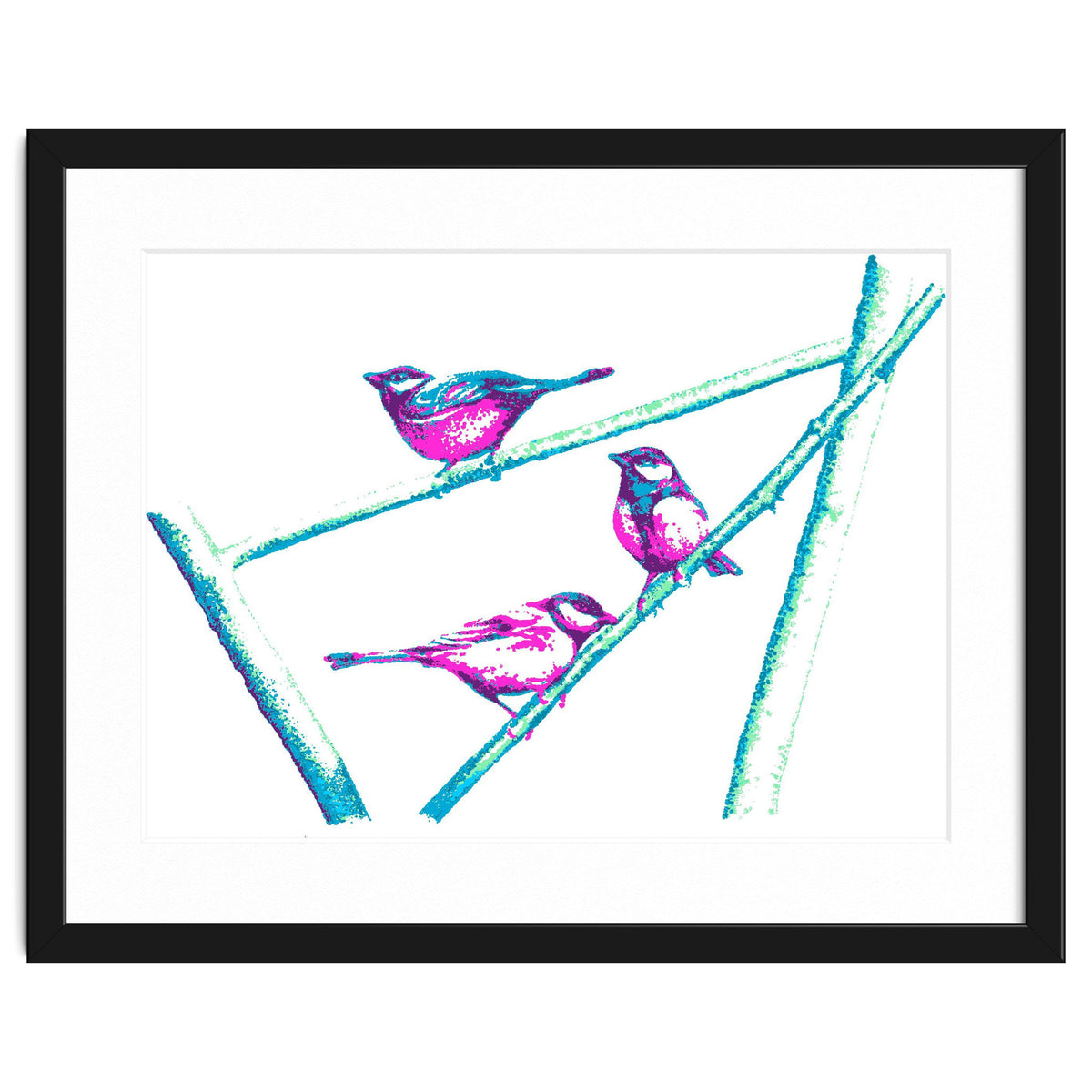 Garden Birds On A Branch