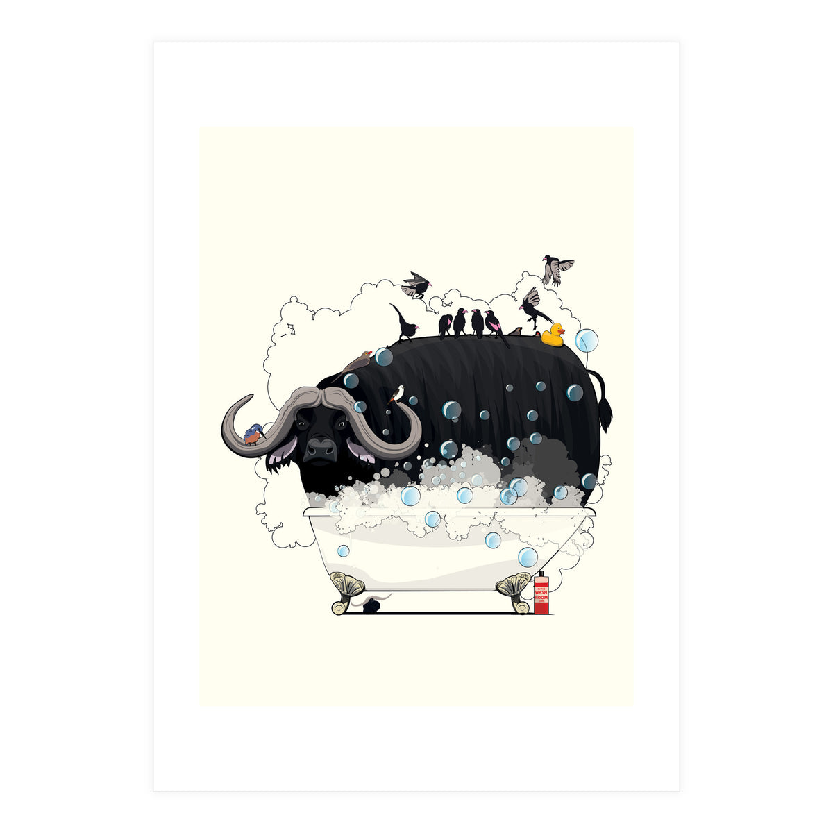 Buffalo in the Bath, Funny Bathroom Humour (Print Only)