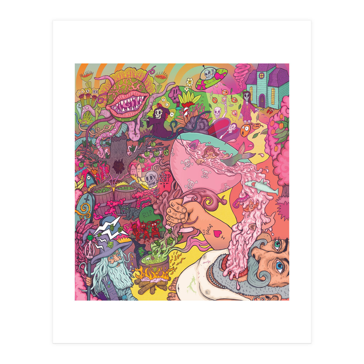 Abbeydale Brewery Collab Series Full Illustration - Yeastie Boys UK, Northern Monk, Origins Fyne Ales, Haand, Brew York and Black Jack Brewery. (Print Only)