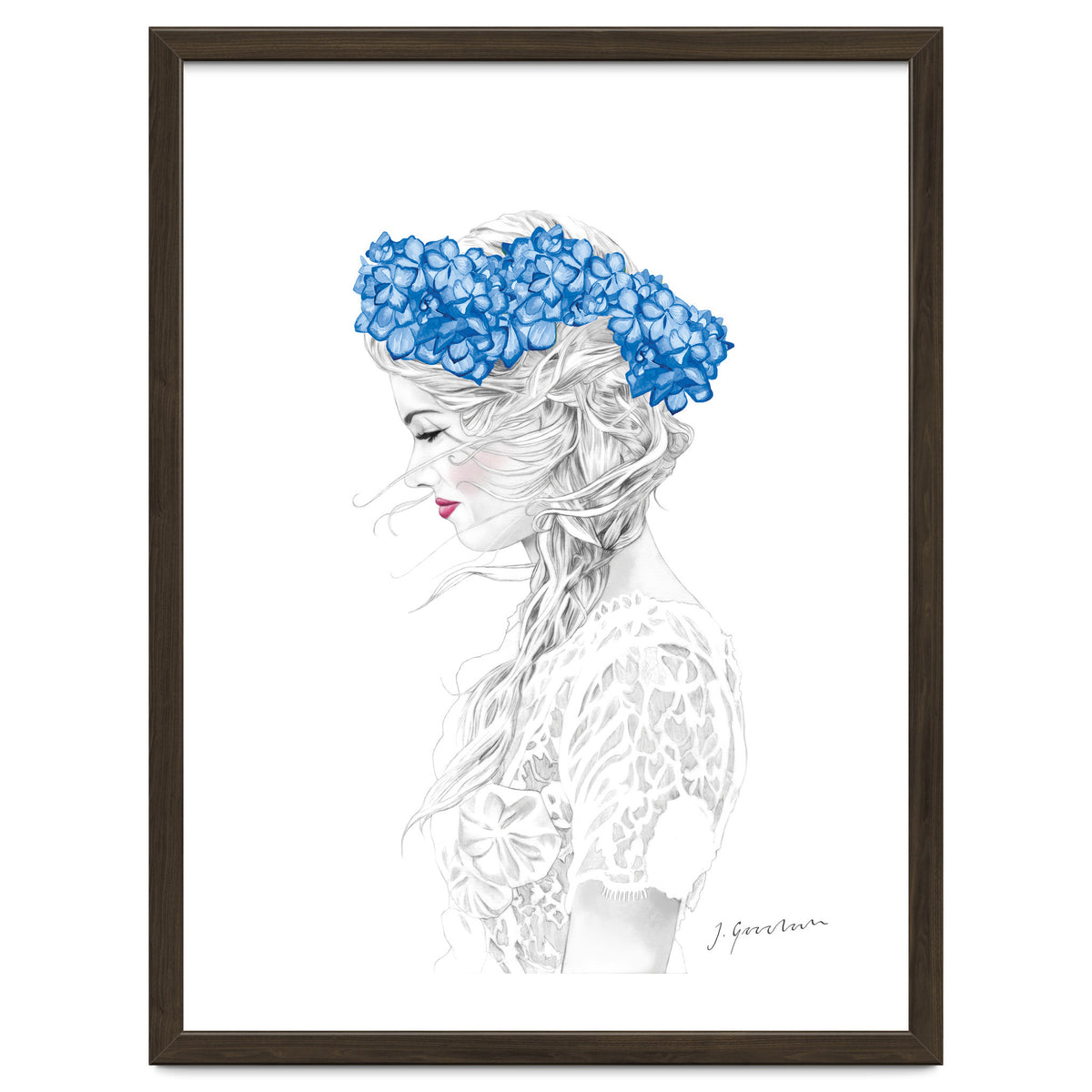 Blue Hydrangea Girl