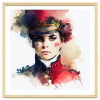 Watercolor Napoleonic Soldier Woman #3