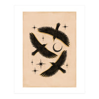 Black Birds Flying With The Moon (Print Only)