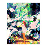 Live Quietly In a Corner Of Nature, Modern Bohemian Woman Jungle Forest Eclectic Painting (Print Only) thumbnail