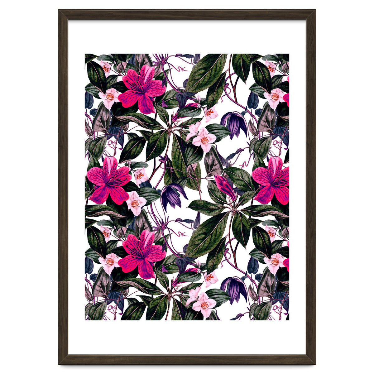 Pattern antique botanical flowers