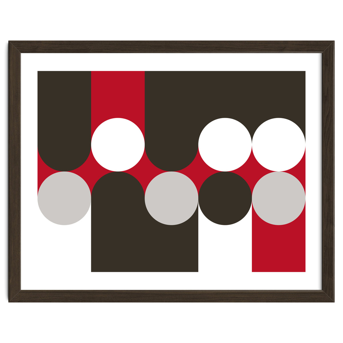 Geometric Shapes No. 33 - brown, red & white