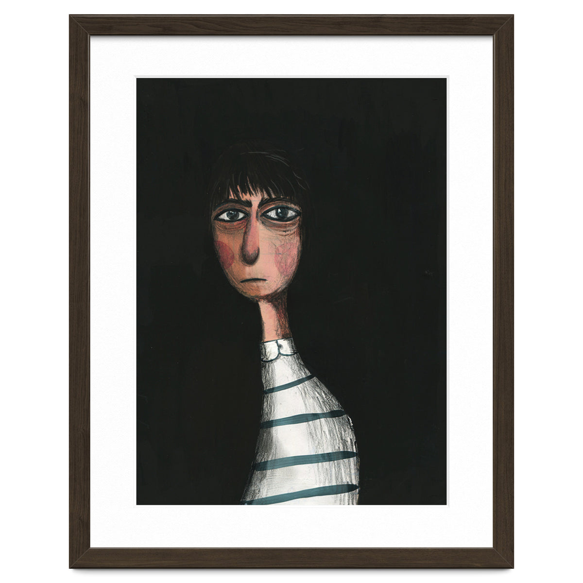 Seated Woman In Stripes