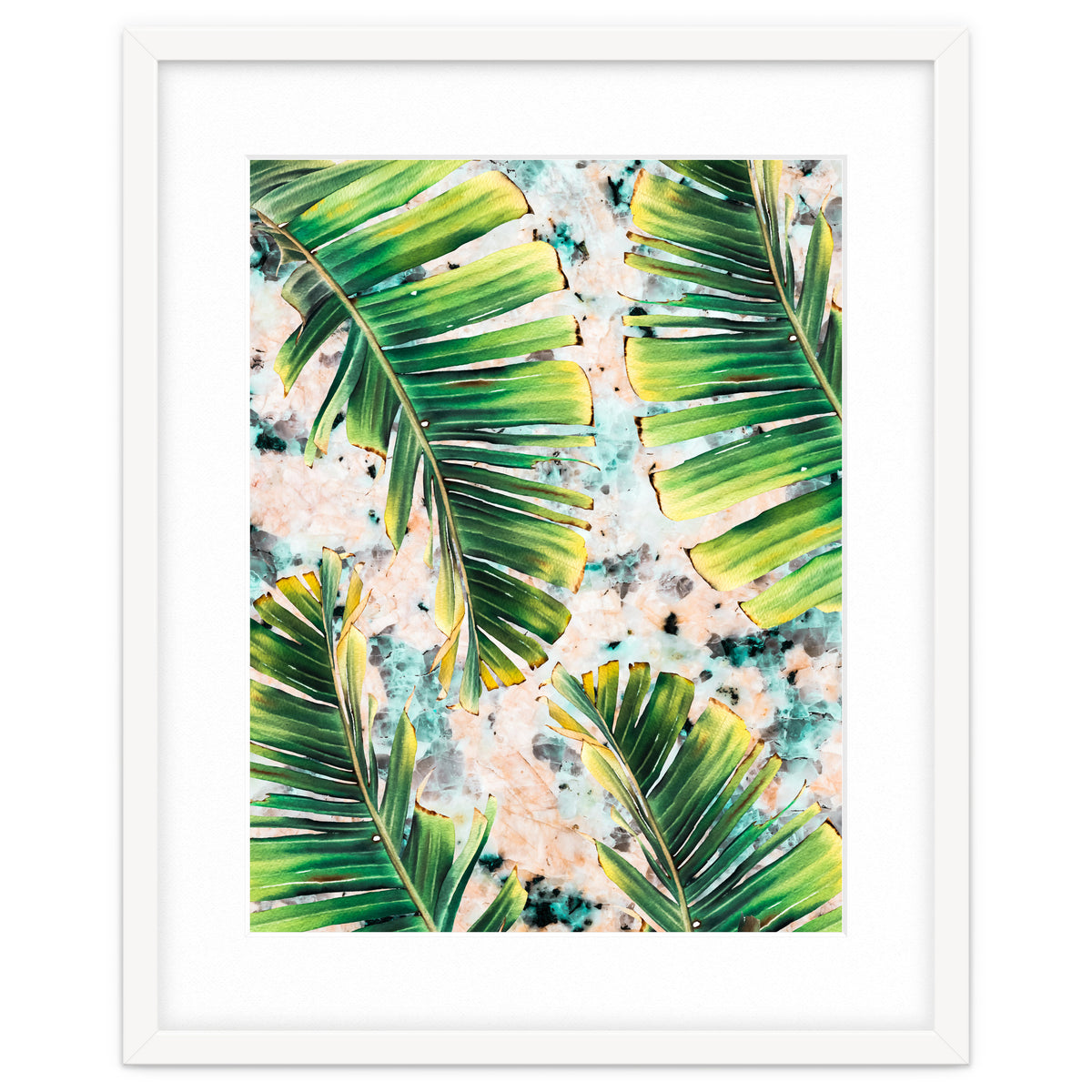 Palm leaf on marble 02