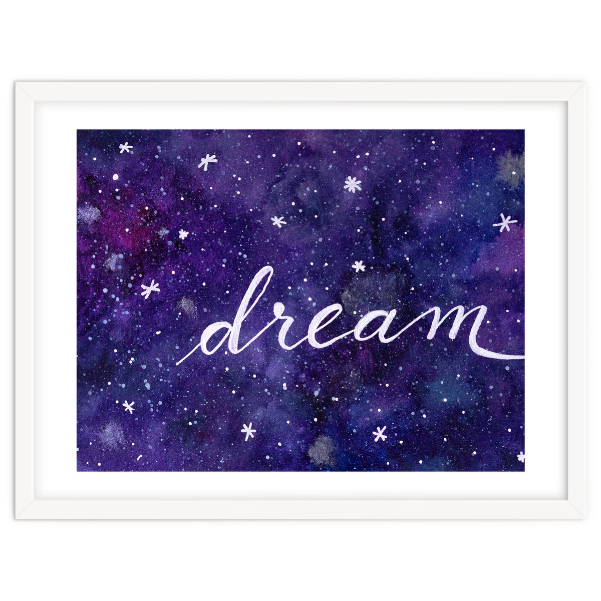 Watercolor inspirational dream galaxy