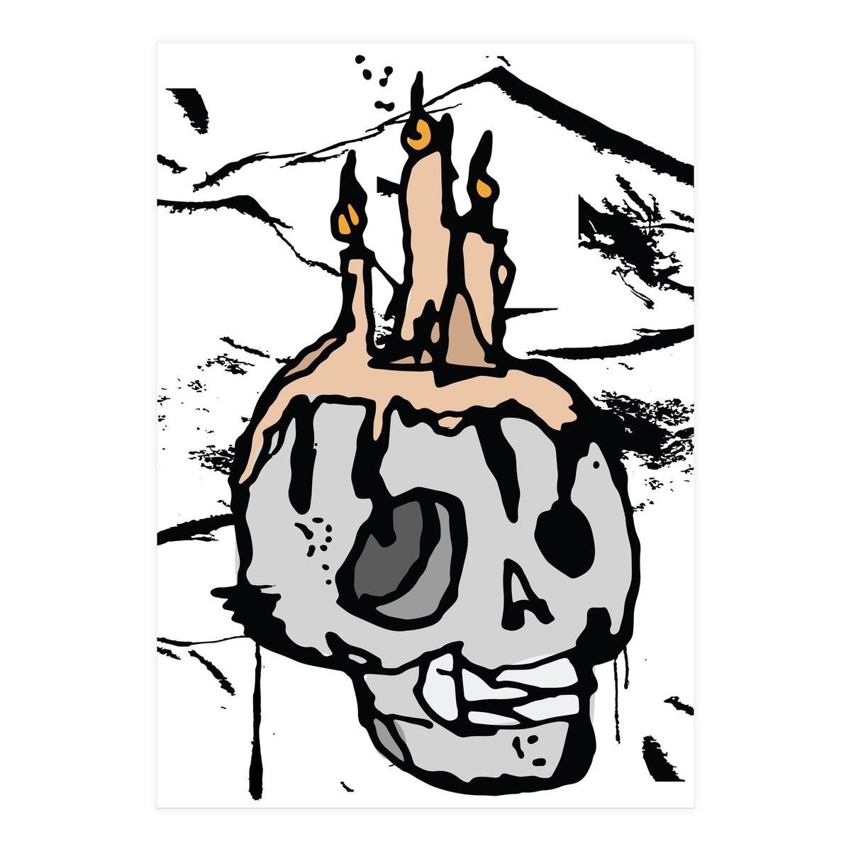 Skull Candlelight Sketch (Print Only)