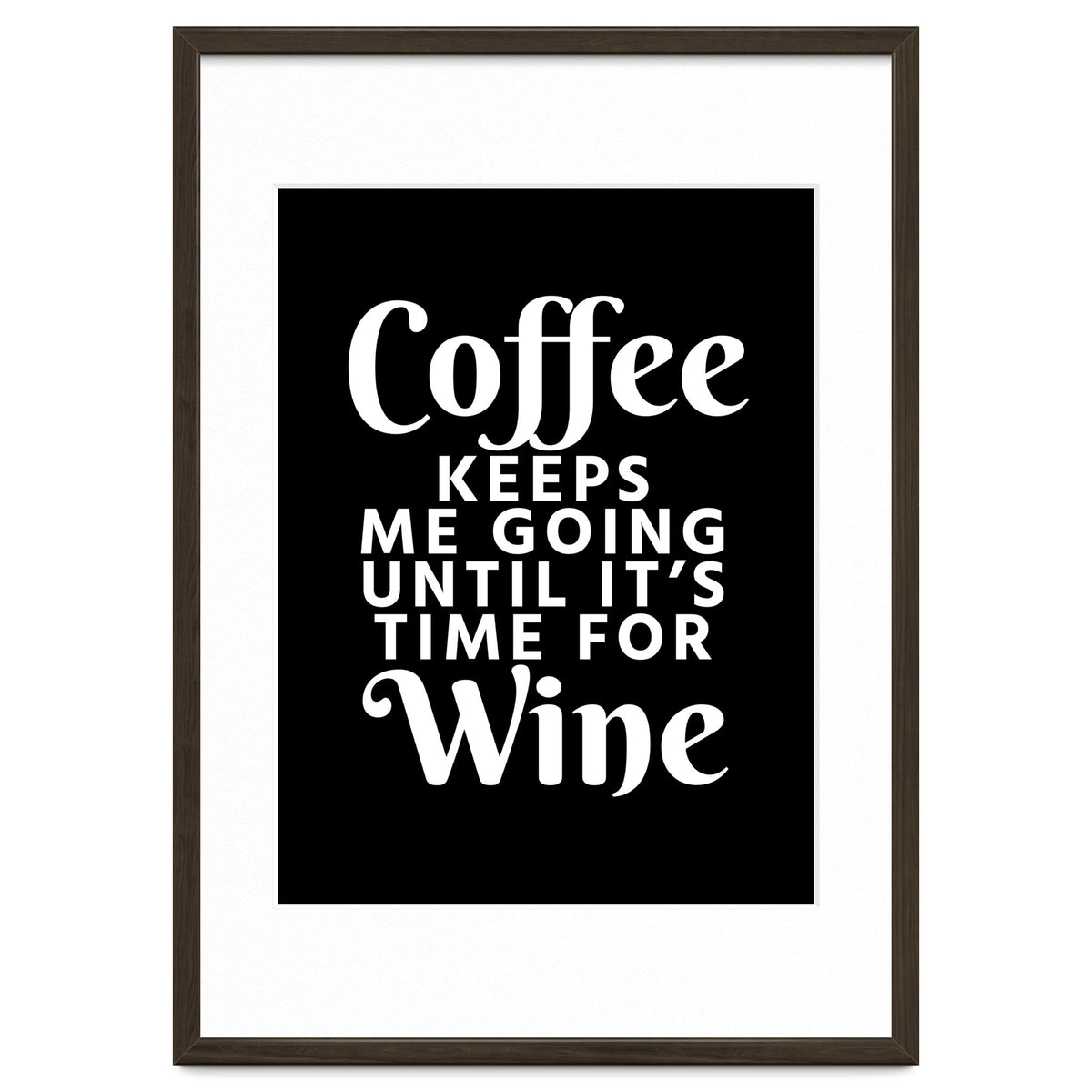 Coffee Keeps Me Going Until It's Time For Wine Black