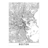 Boston White Map (Print Only) thumbnail