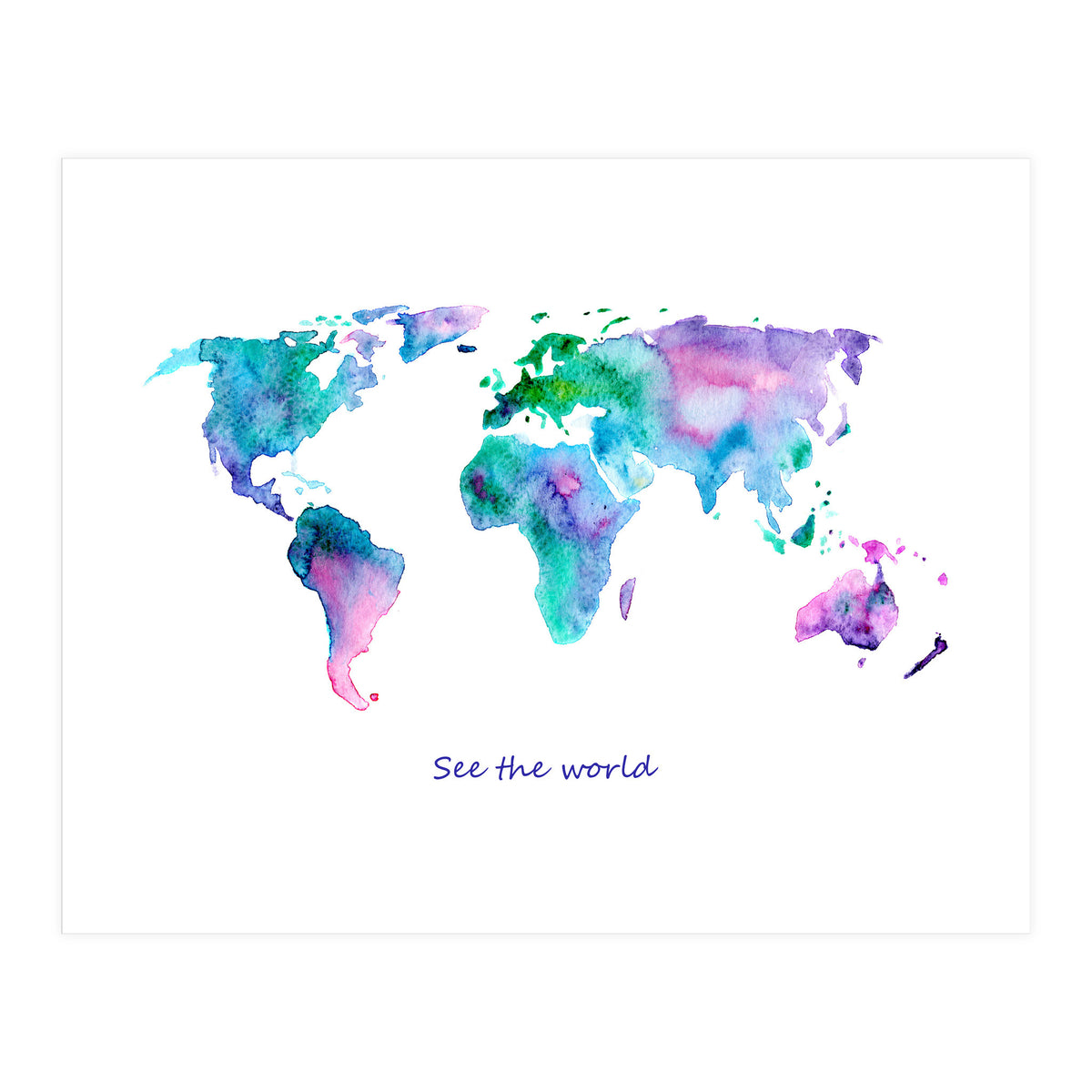 See the world || watercolor (Print Only)