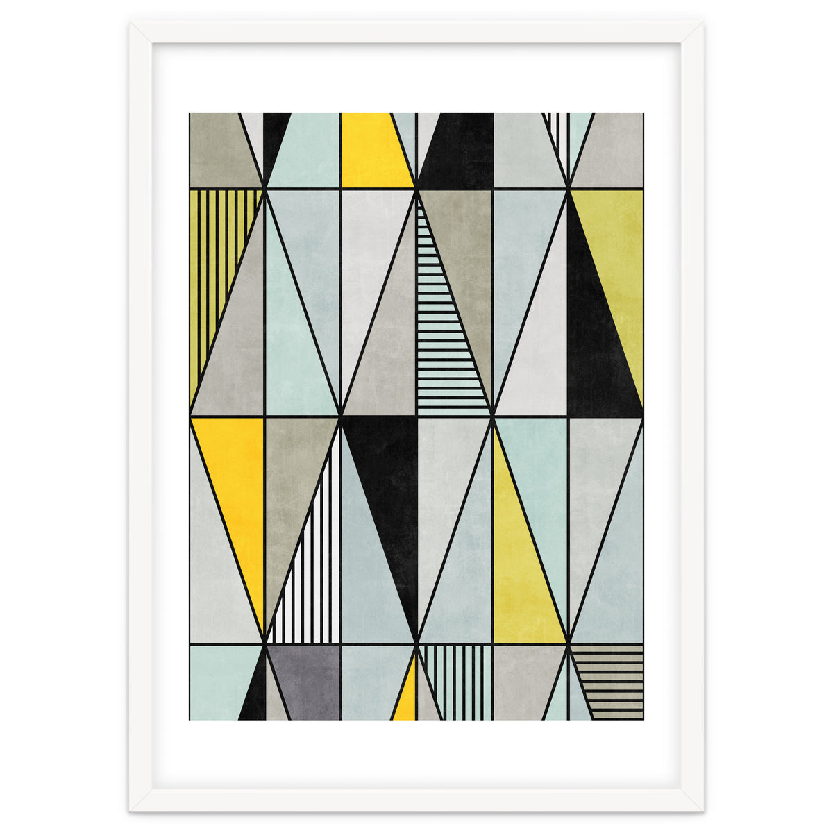 Colorful Concrete Triangles - Yellow, Blue, Grey
