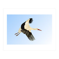 White Stork Bird Low Poly Art (Print Only)
