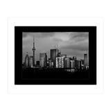 Toronto Skyline From The Pape Ave Bridge No 3 with Border (Print Only) thumbnail