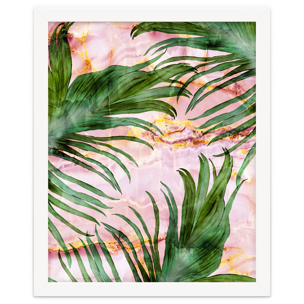 Palm leaf on marble 01