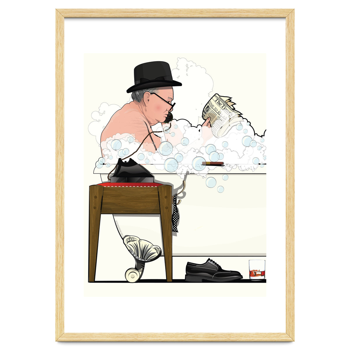 Winston Churchill in Bathtub, Funny Bathroom Humour