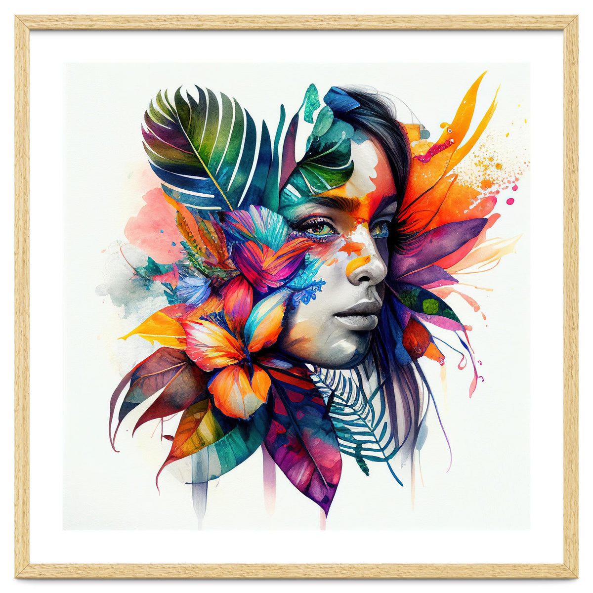 Watercolor Native Woman #1