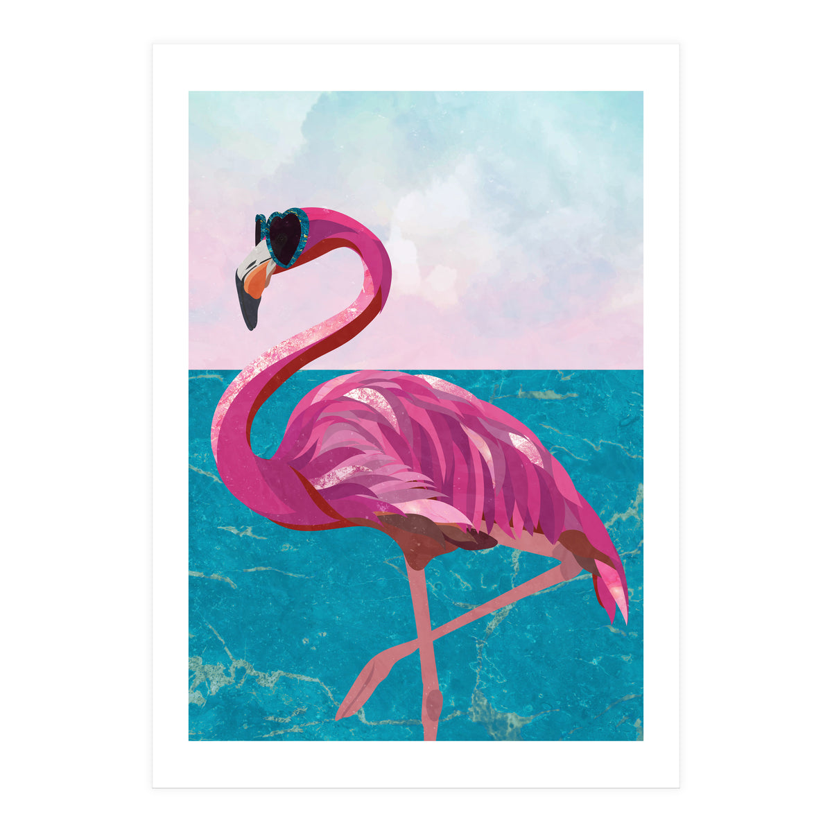 Flamingo on holiday (Print Only)