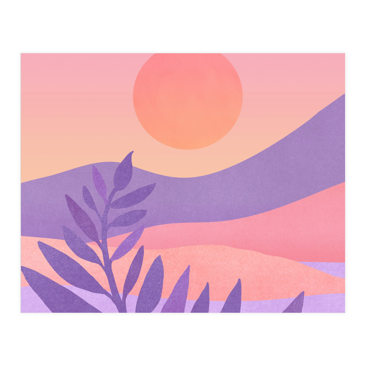Oasis Sunset Landscape (Print Only)