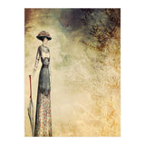 VINTAGE FASHION LADY IN ABSTRACT FOREST II (Print Only) thumbnail