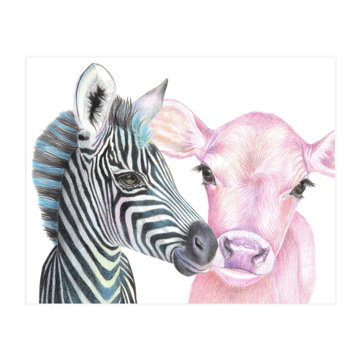Zebra and Cow (Print Only)