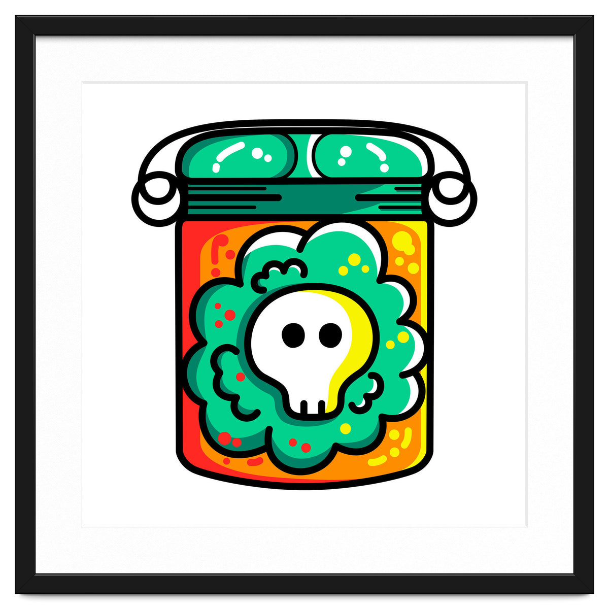 Kawaii Cute Skull In A Jar