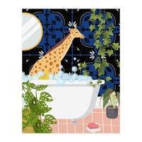 Giraffe Taking a Bubble Bath (Print Only)