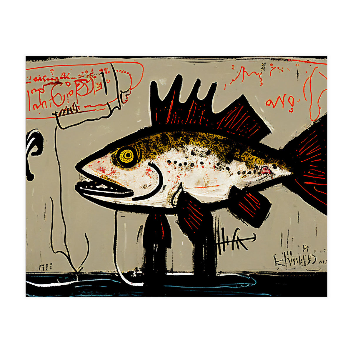 Brown Trout in Abstract Style Painting (Print Only)