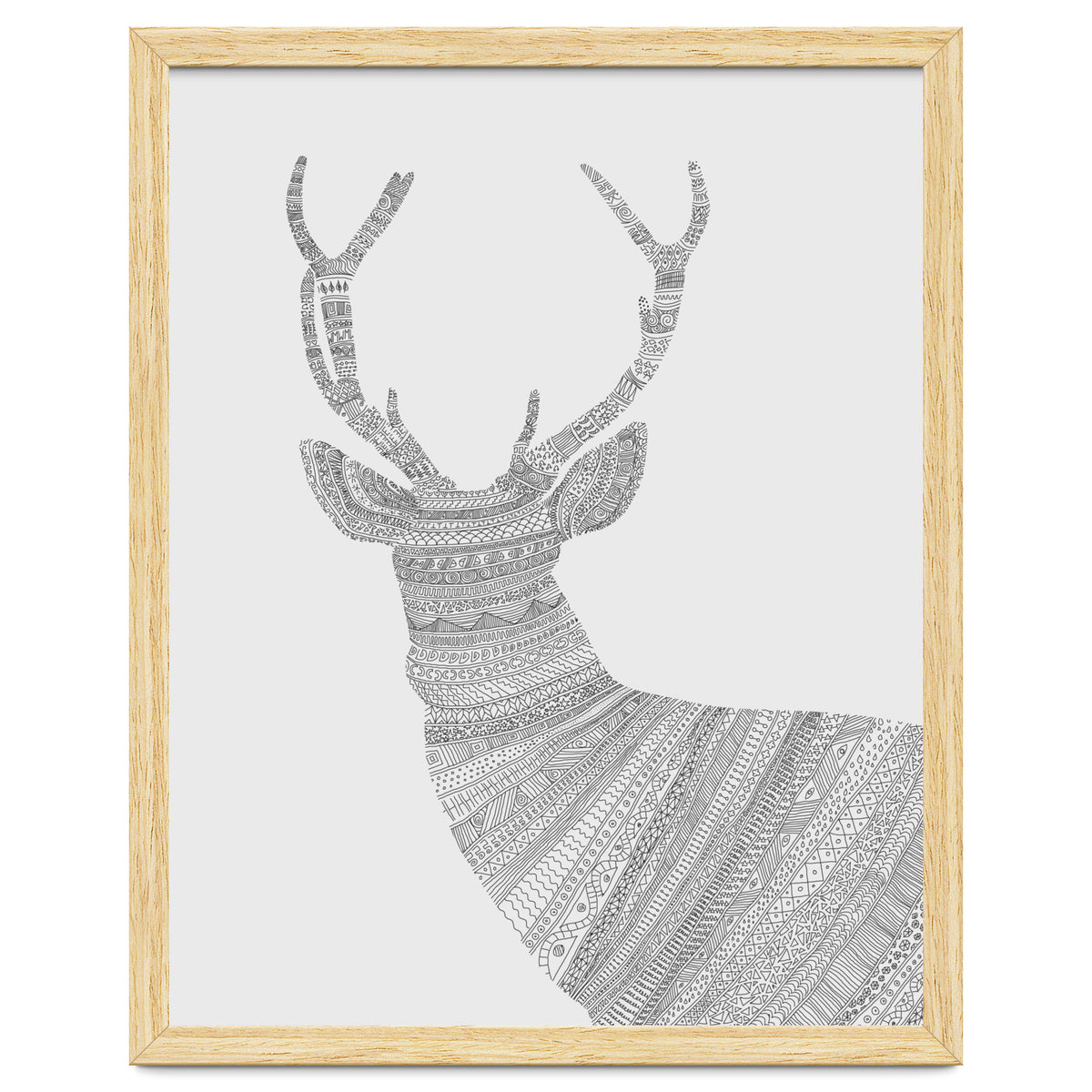 Stag Grey Poster