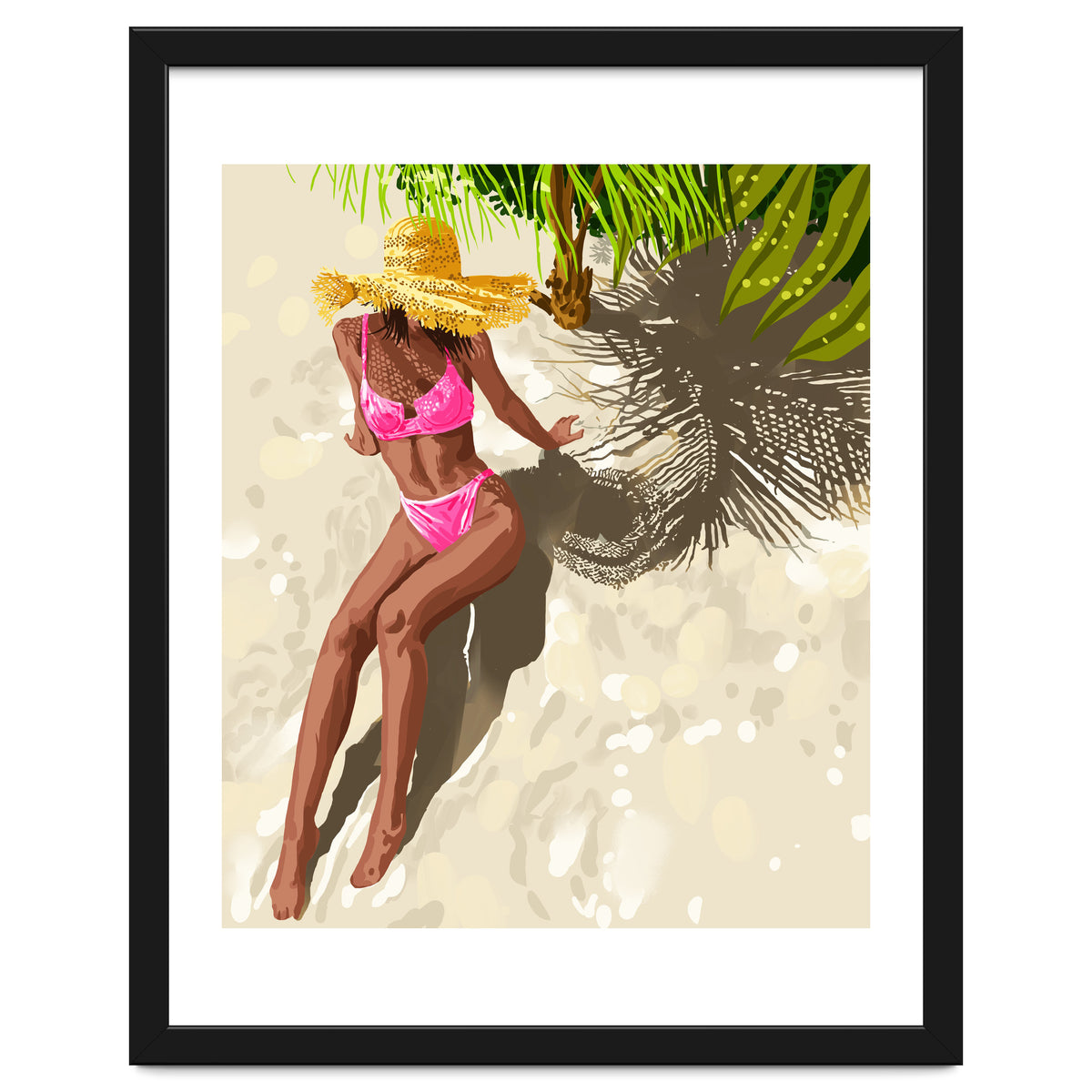 Sky above, sand below, peace within poster, Woman of color fashion black woman on the bikini beach