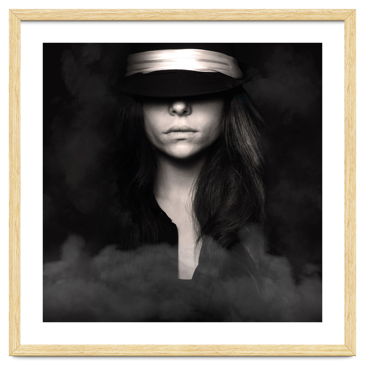 woman in black and white