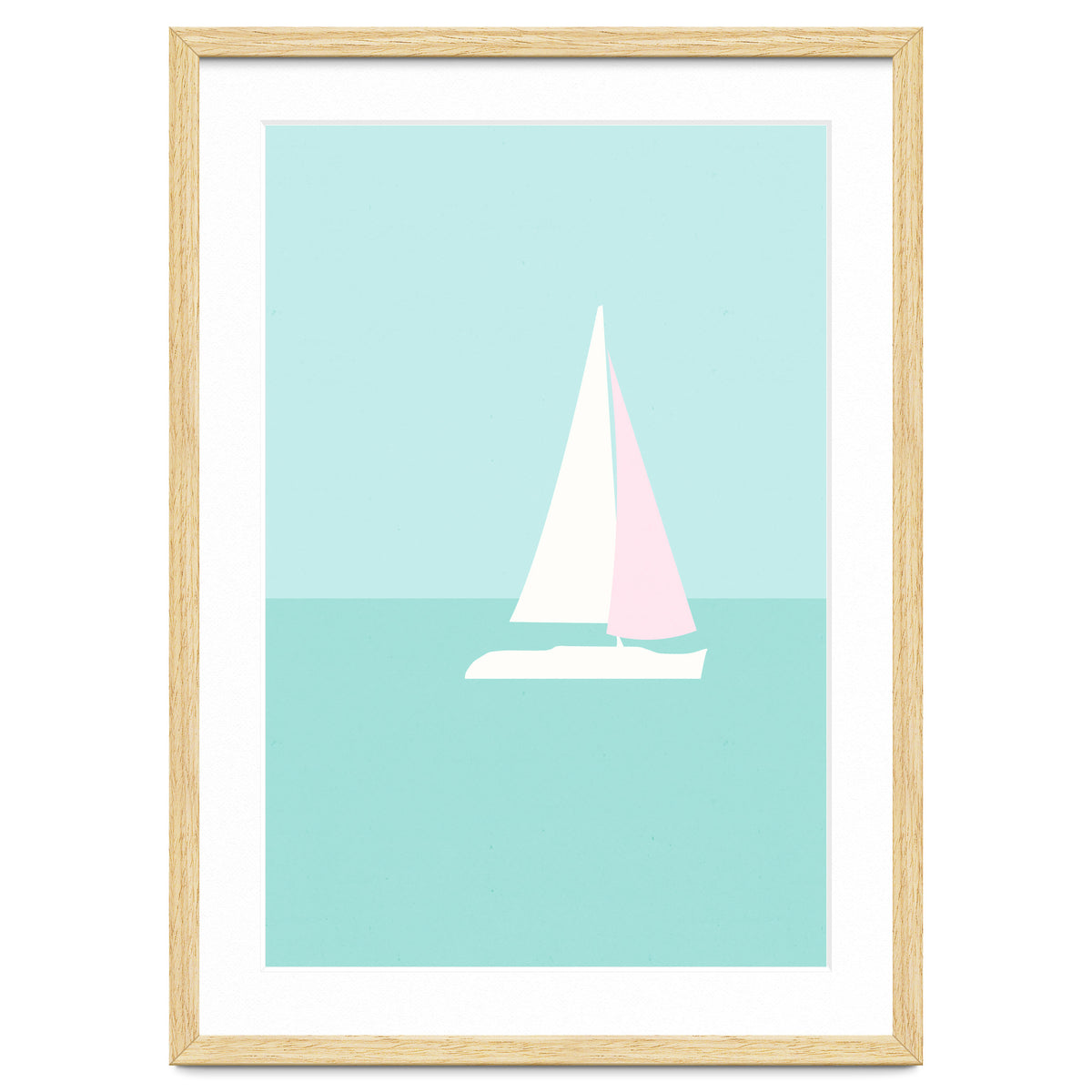 Minimal Sailboat - Turquoise Coast