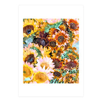 Summer Sunflowers, Modern Bohemian Urban Jungle Paint (Print Only)