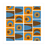 70s Cube Geo Orange Blue  (Print Only) thumbnail