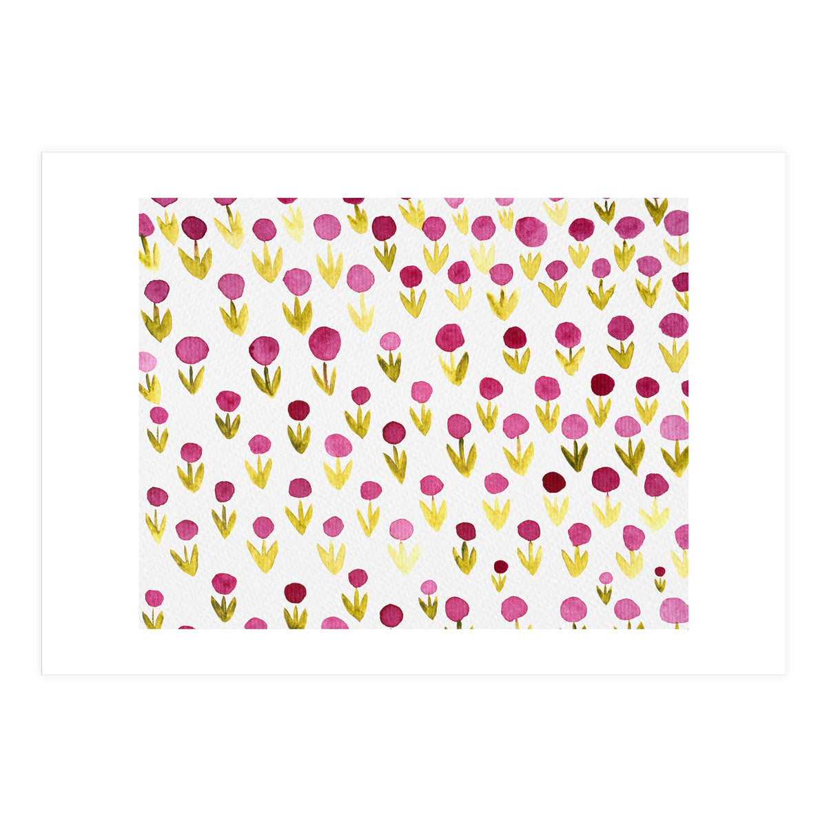 Small abstract watercolor flowers (Print Only)