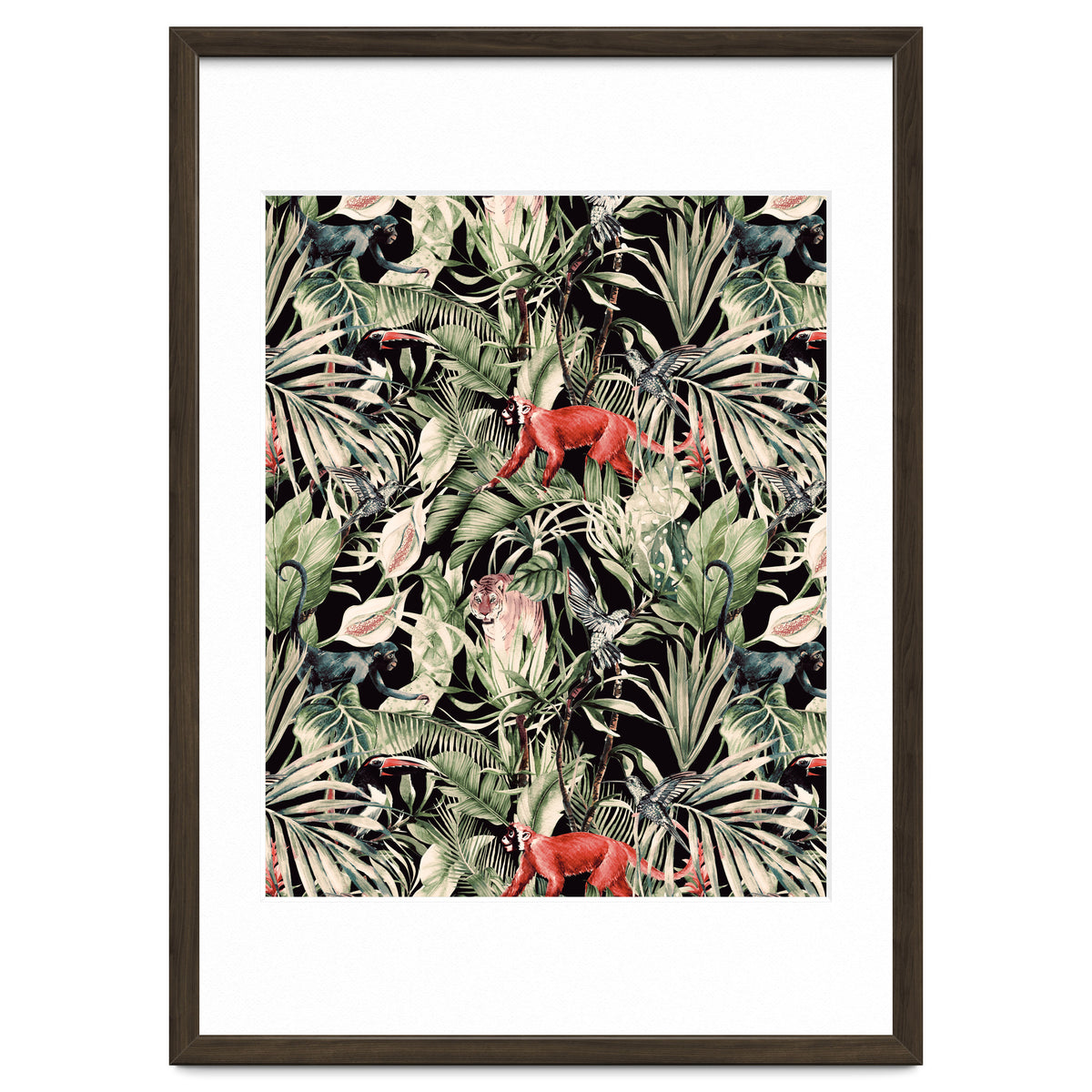 Animals In The Dark Of The Jungle