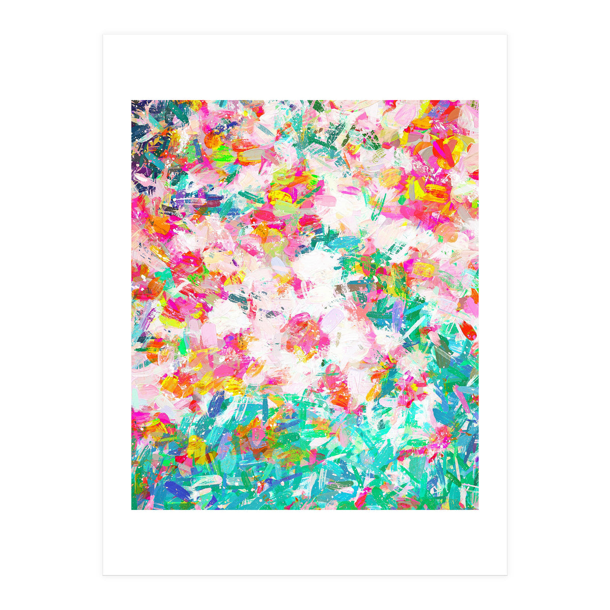 Painted Joy | Abstract Botanical Floral Nature Painting | Spring Meadow Garden (Print Only)