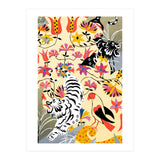 Yin Yang, Vintage Botanical Tiger Jungle, Balance Positivity Peace, Forest Animals Wild Cat (Print Only) thumbnail