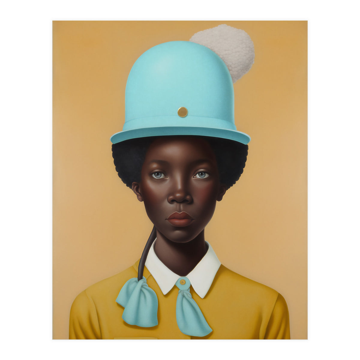 Girl in Hat Portrait Painting (Print Only)