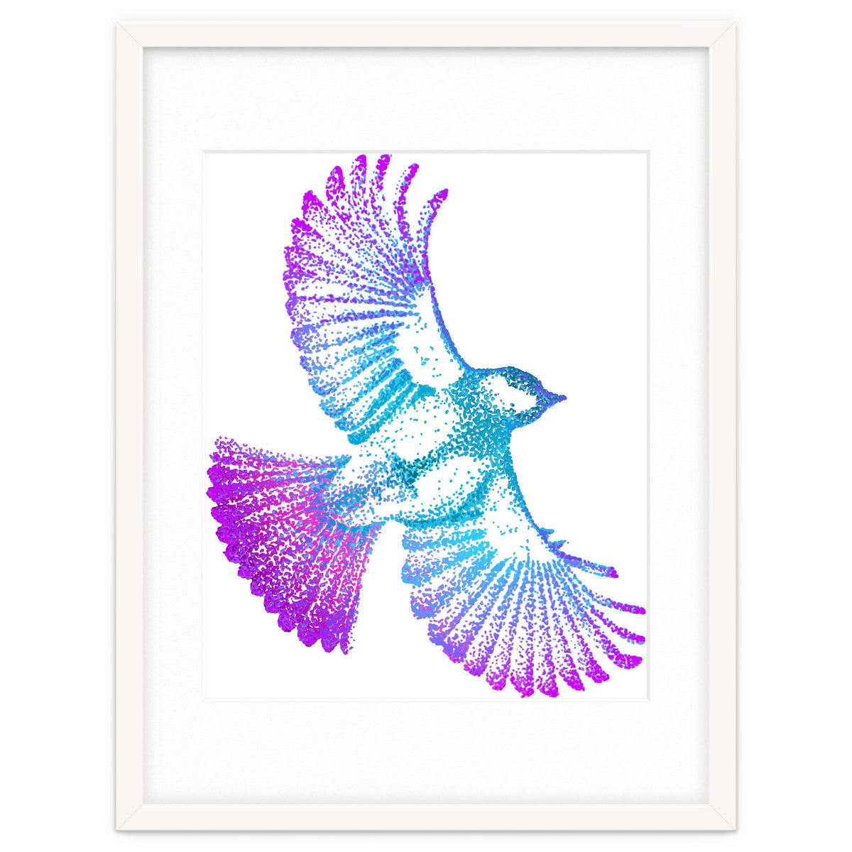 Flying Bird in Electric Blue