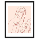 Lueur, Tropical Nude Modern Bohemian Woman Line Art, Minimal Scandinavian Sketch Blush Drawing thumbnail