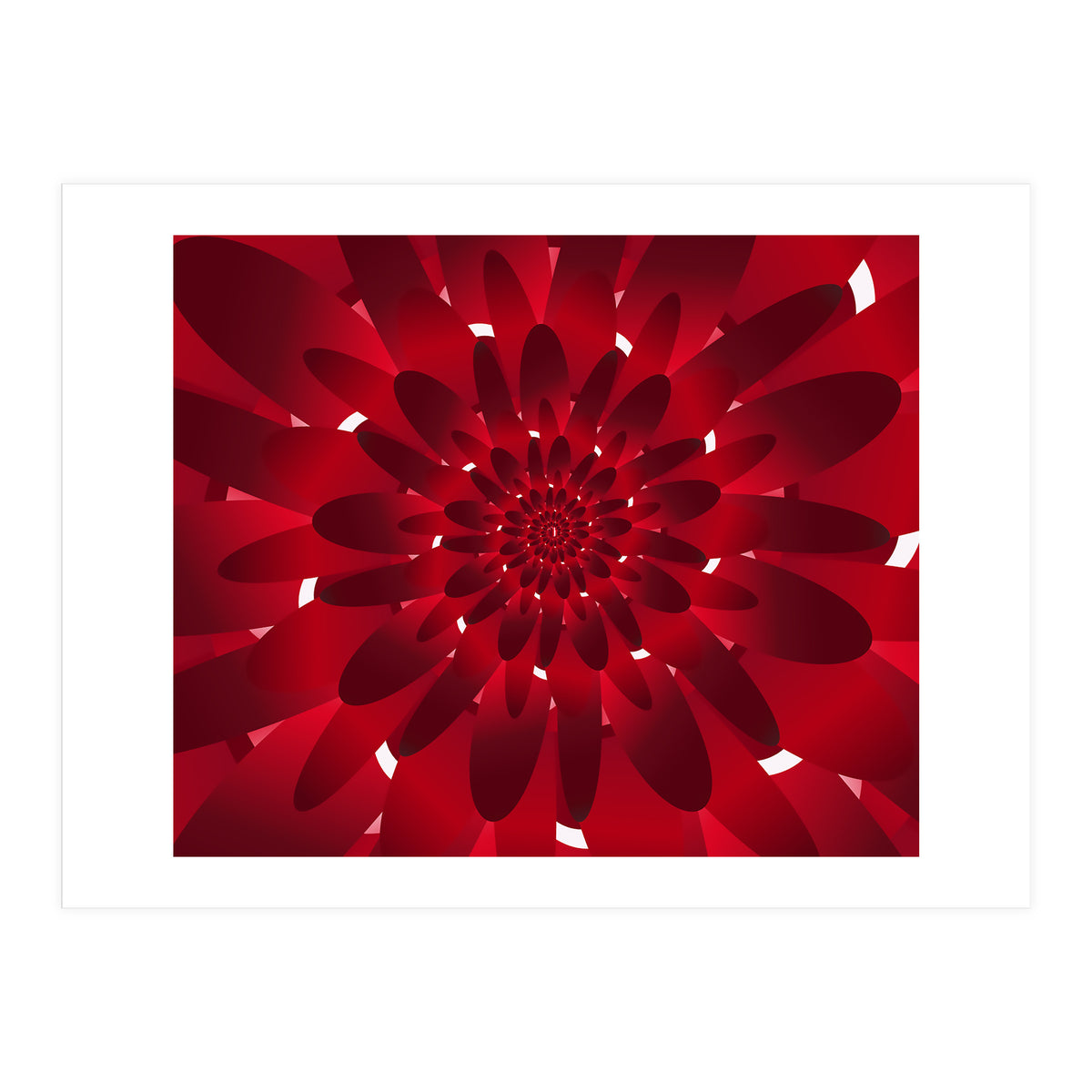 Abstract Modern Red Floral Design Art (Print Only)