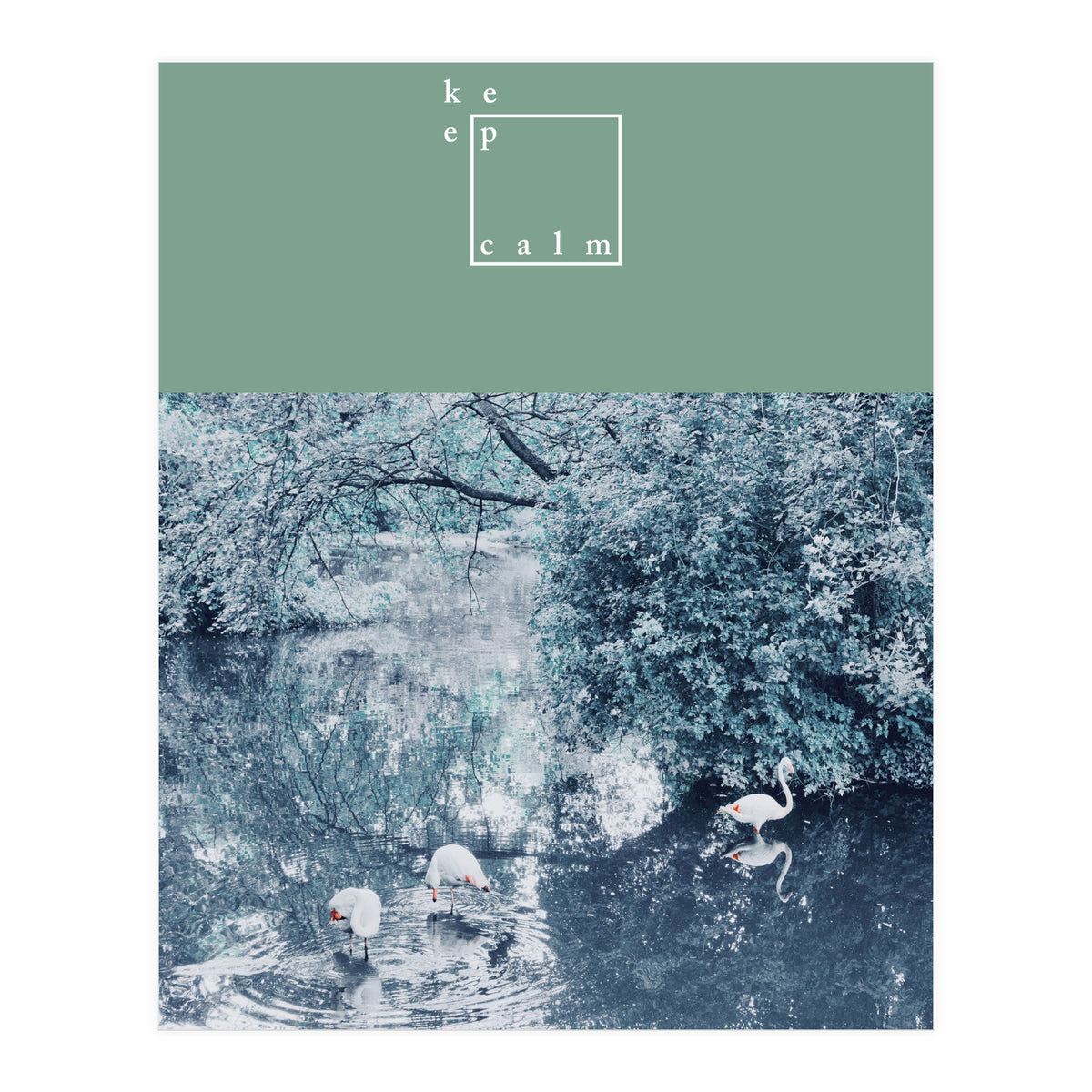 Flamingos - keep calm  (Print Only)