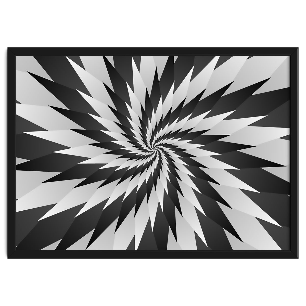 3D Abstract Swirl Monochrome Art