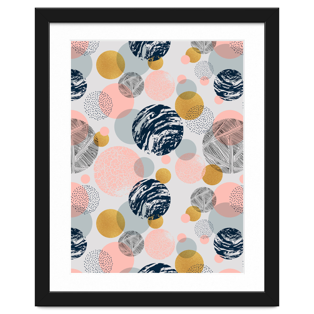 Pattern of abstract textured circles